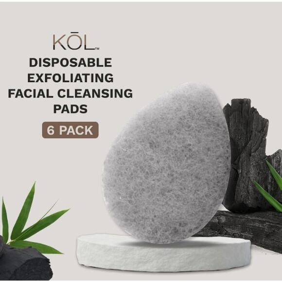 KŌL Charcoal + Vitamin E Exfoliating Facial Cleansing Pads - 5 pack - Picture 5 of 5